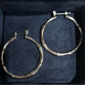 John Hardy Style Bamboo Hoop Earrings
